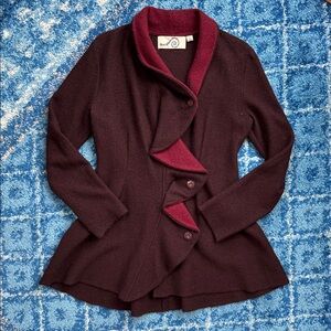 Anthropologie Boiled Wool Sweater Coat